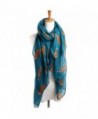 CreazyLady Womens Long Cute Fox Print Scarf Wraps Shawl Soft Scarves - Light Blue - C6129PTU9TZ