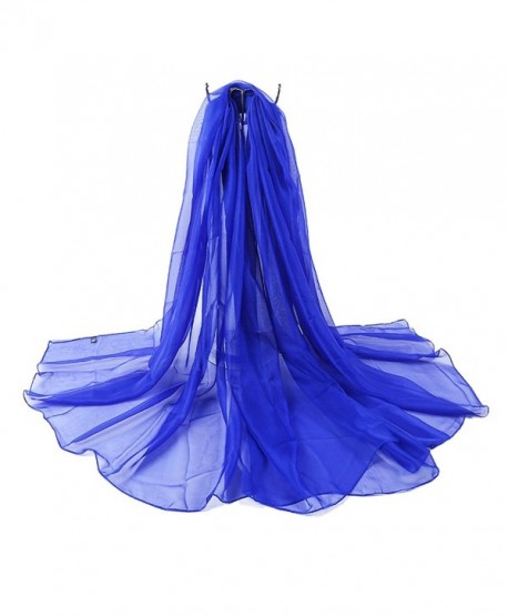 LD DRESS 2016 Women Chiffon Solid Scarf Beach Wraps Sunscreen Shawls - Royal Blue - CU12GXDS0MT