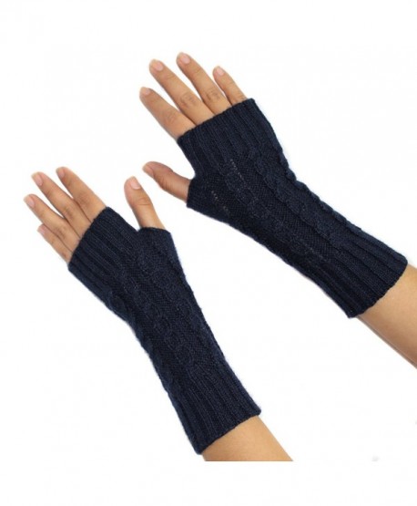 FINGERLESS MITTENS GLOVES Alpaca Wool made in PERU - Blue - C1187EW33NW