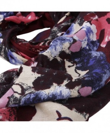 Elegant Vintage Floral Design Burgundy in Fashion Scarves