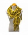 Mustard Yellow Feminine Ruffled Winter in Cold Weather Scarves & Wraps
