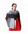 Fincati Women Scarves 100% Goat Cashmere Winter Wrap Pashmina 65''x30'' Contrast Color Twist Knit Shawl - Grey - C7189IQXKMC