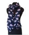 Pamper Yourself Now Women's Pig Design Scarf/ Wrap Long Scarf - Navy With Pink - C0123KDDZKR