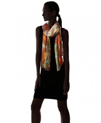 Fiorentina Womens Abstract Floral Swirls in Fashion Scarves