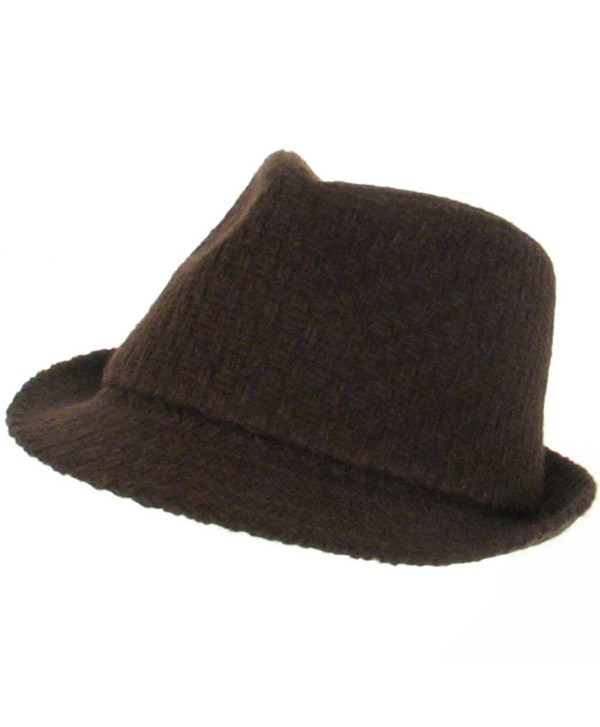 New Woven Wool Stingy Fedora Trilby Hat Cap Brown - C3112HJ9RFN