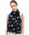 Lina & Lily Poodle Dog Print Women's Scarf Shawl Lightweight - Blue&white - C8127ZFFZ9P