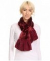 Sakkas Nadia Long Thin Soft Warm Comfort Faux Fur Scarf With Flare Ruffle Ends - Burgundy - C412MWYCO7A