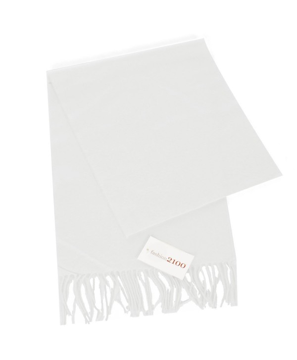 fashion2100 Super Soft Cashmere Feel Scarf - White - CQ12OBN8NPL