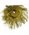 Two-Tone Long Fringed Infinity Scarf - Green - CS11HRPRZQF