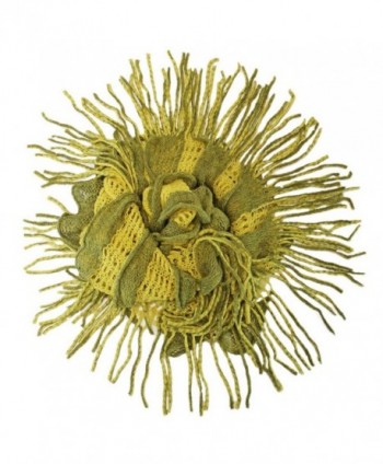 Yellow Olive Two Tone Fringed Infinity in Cold Weather Scarves & Wraps