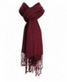 Amtal Large Pashmina Soft Scarf Cashmere Shawl Wrap Stole in 40+ Solid Colors - Burgundy - CK11H2LWU3H