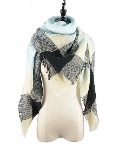 Women's Plaid Blanket Winter Scarf Warm Cozy Tartan Wrap Oversized Shawl Cape For Women - A-f20 - CS12O10VI0M