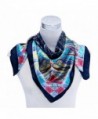 Premium Silky Rayon Paisley 35"*35" Square Neck Scarf for Women Clothing Decor - Navy Blue - CE120TUMUIH