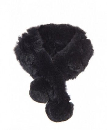 Alpina Rex Rabbit Fur Convertible Headband and Scarf - Black - CX111K473J3