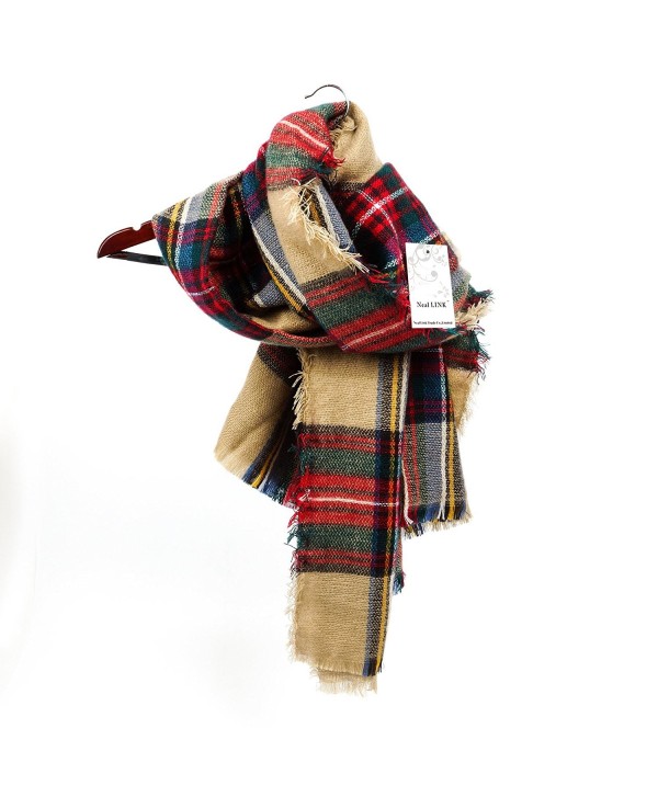 Women's Cozy Tartan Scarf Wrap Shawl Neck Stole Warm Plaid Checked Pashmina - CR11PVLU0KZ