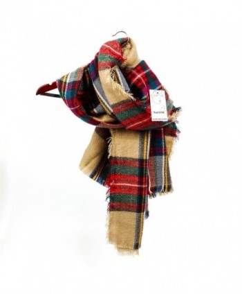 Womens Tartan Scarf Checked Pashmina in Cold Weather Scarves & Wraps