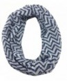 Lina & Lily Zig Zag Chevron Print Infinity Loop Scarf Small Size Lightweight - Navy/White - CC11Q0KQFY1