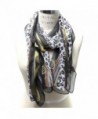 Scarfand's Chiffon Leopard Print Oblong Scarf - Belt Black - CZ11KYUCZP1