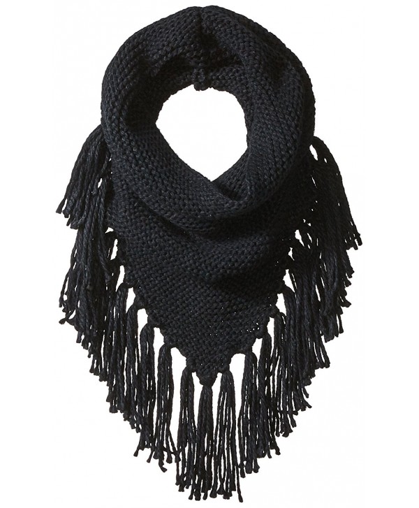 Steve Madden Women's Triangle Snood W Fringe - Black - C0182W7NNG6