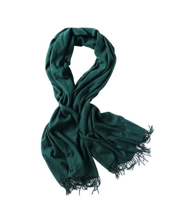 Bellonesc Cashmere Scarf Shawls for Women and Men - Green - C3186YMKOWD