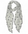 White Lightweight Anchor Print Skinny in Fashion Scarves