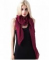 MissShorthair Womens Long Scarf in Solid Color Large Sheer Shawl Wraps for Evening - 10 Burgundy - CE188OZDRH3