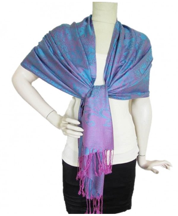 Elephant Print Scarf 100% Cashmere Shawls and Wraps for Women Soft Wool Large - Punch - CH186QY3AM3