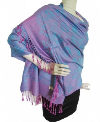 Elephant Print Cashmere Shawls Punch