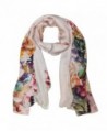 Wrapables Luxurious 100% Charmeuse Silk Floral Painting Long Scarf with Hand Rolled Edges- Roses in Bloom - CV11JY346KB