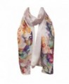 Wrapables Luxurious Charmeuse Floral Painting in Fashion Scarves