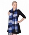 ADVANOVA Ideal Gift for Women 100% Wool Plaid Spring Shawl Blanket Scarf Gift Box - Blue White (Gift Box) - CF186D9ML3E