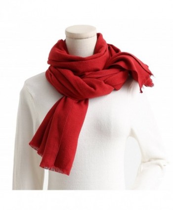 Cashmere Feel Cotton Blend Scarf / Shawl / Wrap Super Soft Large Scarves And Shawls - Red - CM1853GGHDZ