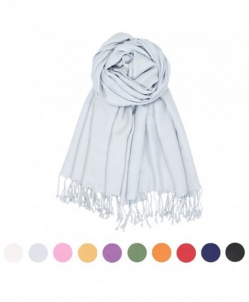 Stylish Silky Scarf Pashmina Solid Shawl Women love Fashion Wrap Silk Stole - Gray - CV1876W0LT8