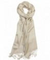 Achillea Two Tone Vintage Jacquard Paisley Pashmina Shawl Wrap Scarf - Champagne - CY185IEC6D4