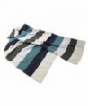 Striped Scarf Long 100% Lambswool 72" x 15" - Grey/Teal - CF17YHZ9WES