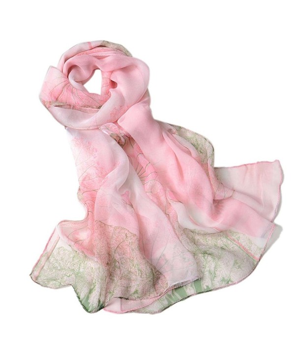 GBSELL Fashion Women Ladies Floral Chiffon Long Soft Wrap Scarf Shawl Scarves - Pink - CY12L2SV135