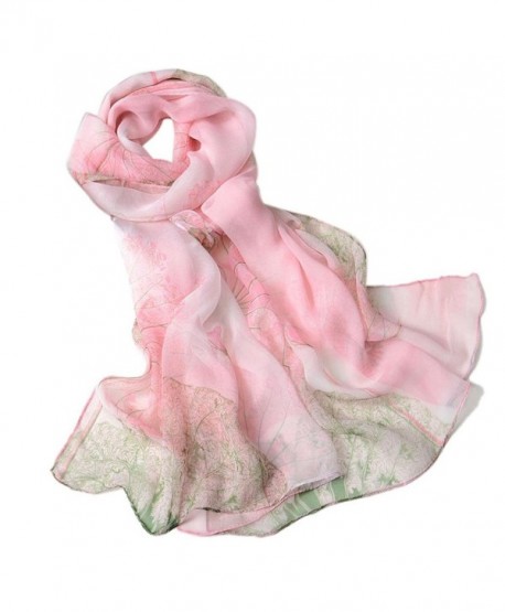 GBSELL Fashion Women Ladies Floral Chiffon Long Soft Wrap Scarf Shawl Scarves - Pink - CY12L2SV135