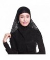 Cradlebeauty Women's Soft Lace Moslem Islamic Hijab Caps Scarf Neck Head Wraps - Black - CS12GYODDMJ