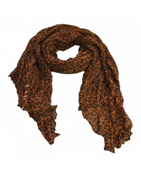 Wrapables Louis Style Leopard Print Scarf - Leopard Pattern Wrinkle Scarf - C911GZCT5QT