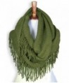 Basico Women Winter Warm Knit Infinity Scarf Tassels Soft Shawl ** Various Colors ** - G70 Apple Green - CY186MZ8G8E