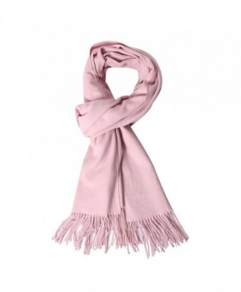 QBSM Womens Large Soft Scarf Solid Winter Pashmina Cashmere Feel Shawl Wraps for Women Girls - Baby Pink - CP189O3WR94