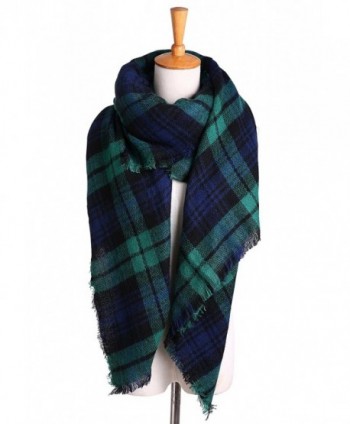 Womens Oversized Blanket Checked Pashmina in Cold Weather Scarves & Wraps