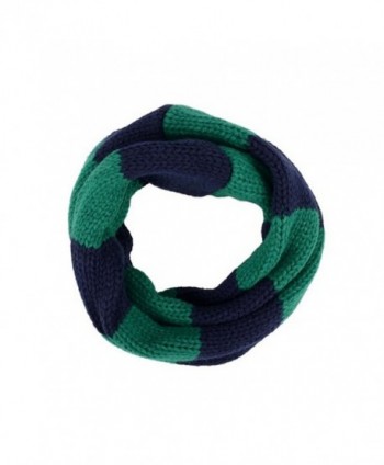 Joyci Hot Fashion Weave Knitting Double Color Unisex Loop Wraps Scarf - Green navy Blue - CN11QYY51LL