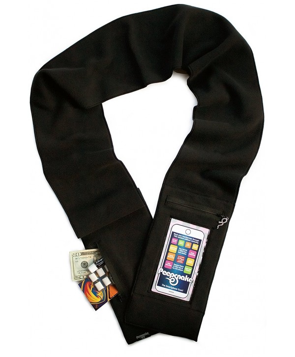 Peepsnake Smartphone Scarf- Touchscreen Pocket- Back Camera Window- iPhone - Black W/ Xlarge Window - CZ12N777MXL