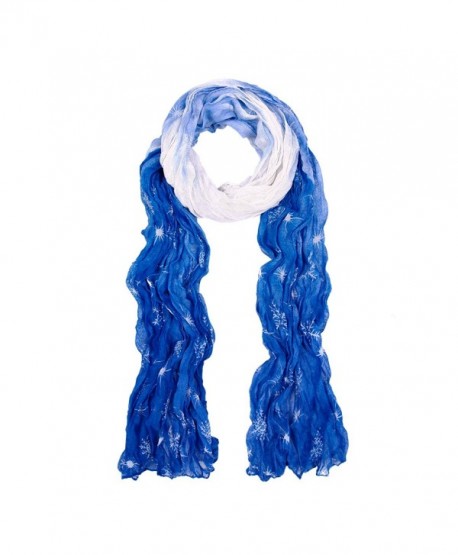 Chic Ombre Watercolor Snowflake Scarf - Different Colors Available - Blue - CE11GIU8T0L