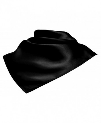 LL Ladies Pretty Neckerchief Soft Silky Square Scarf Vintage Inspired Many Color - Black - CU12CZFT4IX