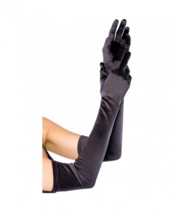 GYBest Classic Adult Size 21" Long Party Bridal Dance Opera Length Satin Gloves - Black - CE120EXXHYZ