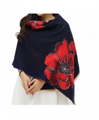 Fashion cashmere pashmina winter scarfs for women - Navy Blue&red - CM1882MXLWU