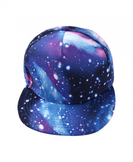 Misscat Hip-Hop Galaxy Printed Snapback Hat Flat Bill Adjustable Baseball Cap - CH12NZBDFHQ