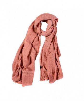 Monique Women Lace Cotton Linen Long Scarf Winter Outdoor Travel Scarves Wraps Shawls - Pink - CX186UEM8SU